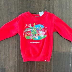 Disney World Red Kids Christmas Party Graphic Sweatshirt! Worn one time!